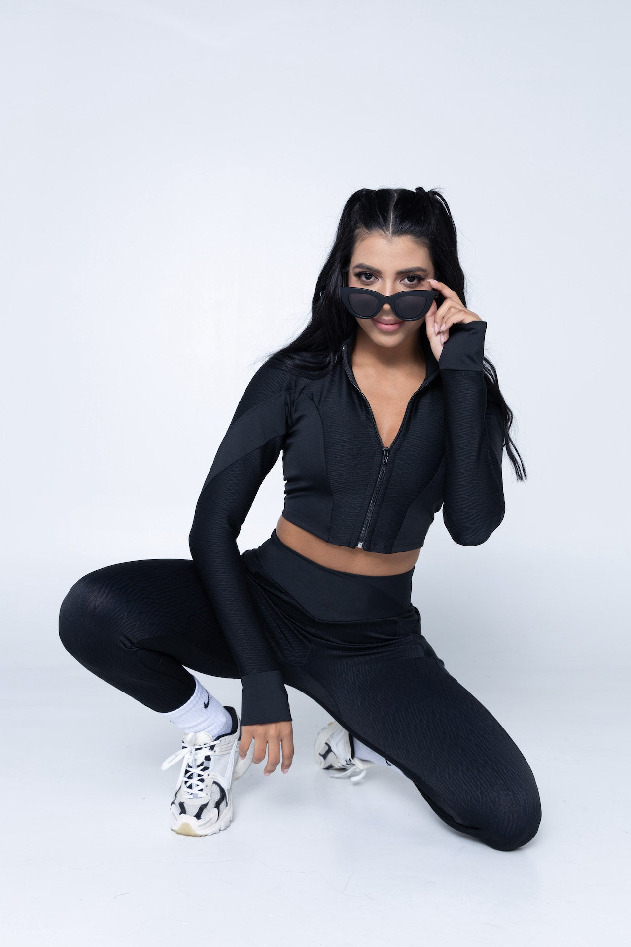 Black Zip Jacket Leggings Set