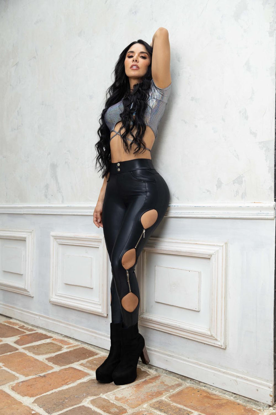 Leather Effect leggings set