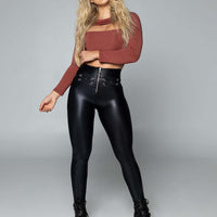 Leather effect leggings